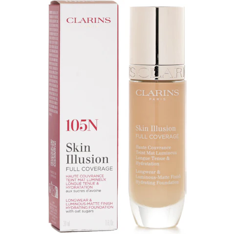 Clarins No. 105N Skin Illusion Full Coverage Foundation - 30ml