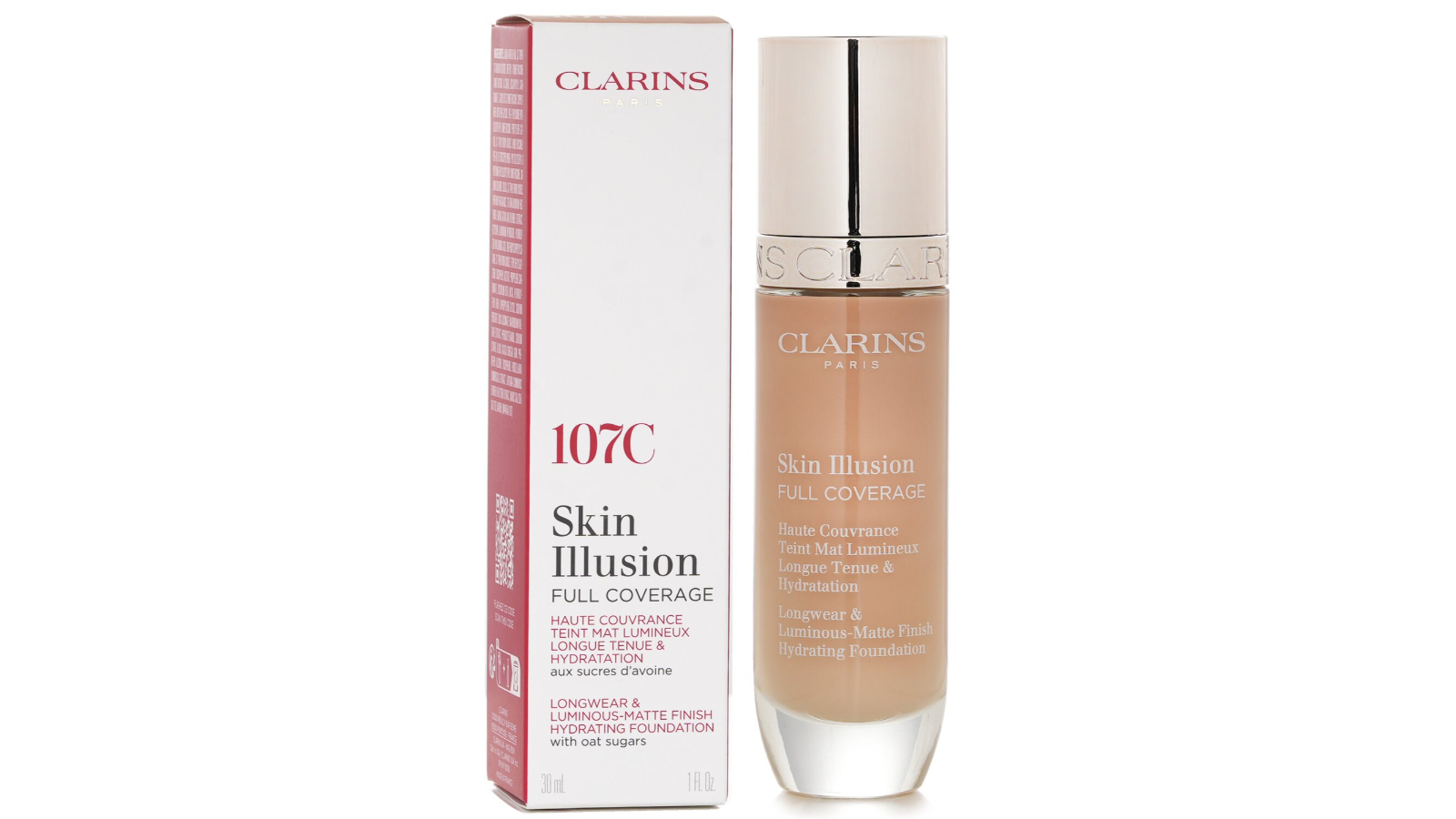 Clarins No. 107C Skin Illusion Full Coverage Foundation - 30ml