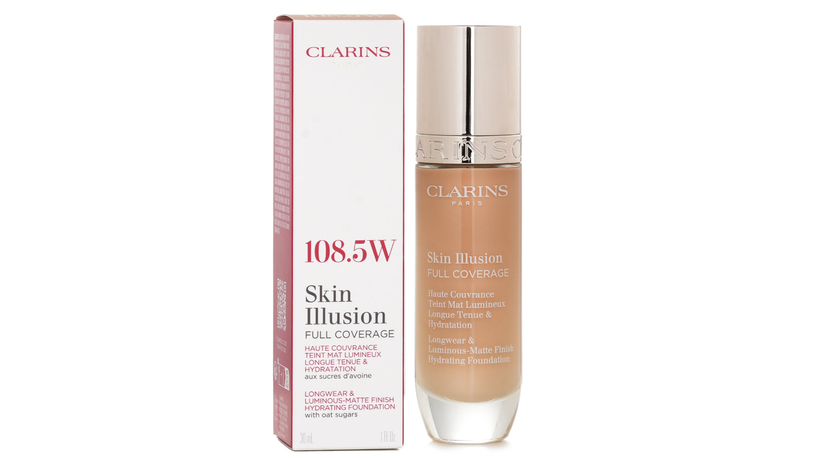 Clarins No. 108.5W Skin Illusion Full Coverage Foundation - 30ml