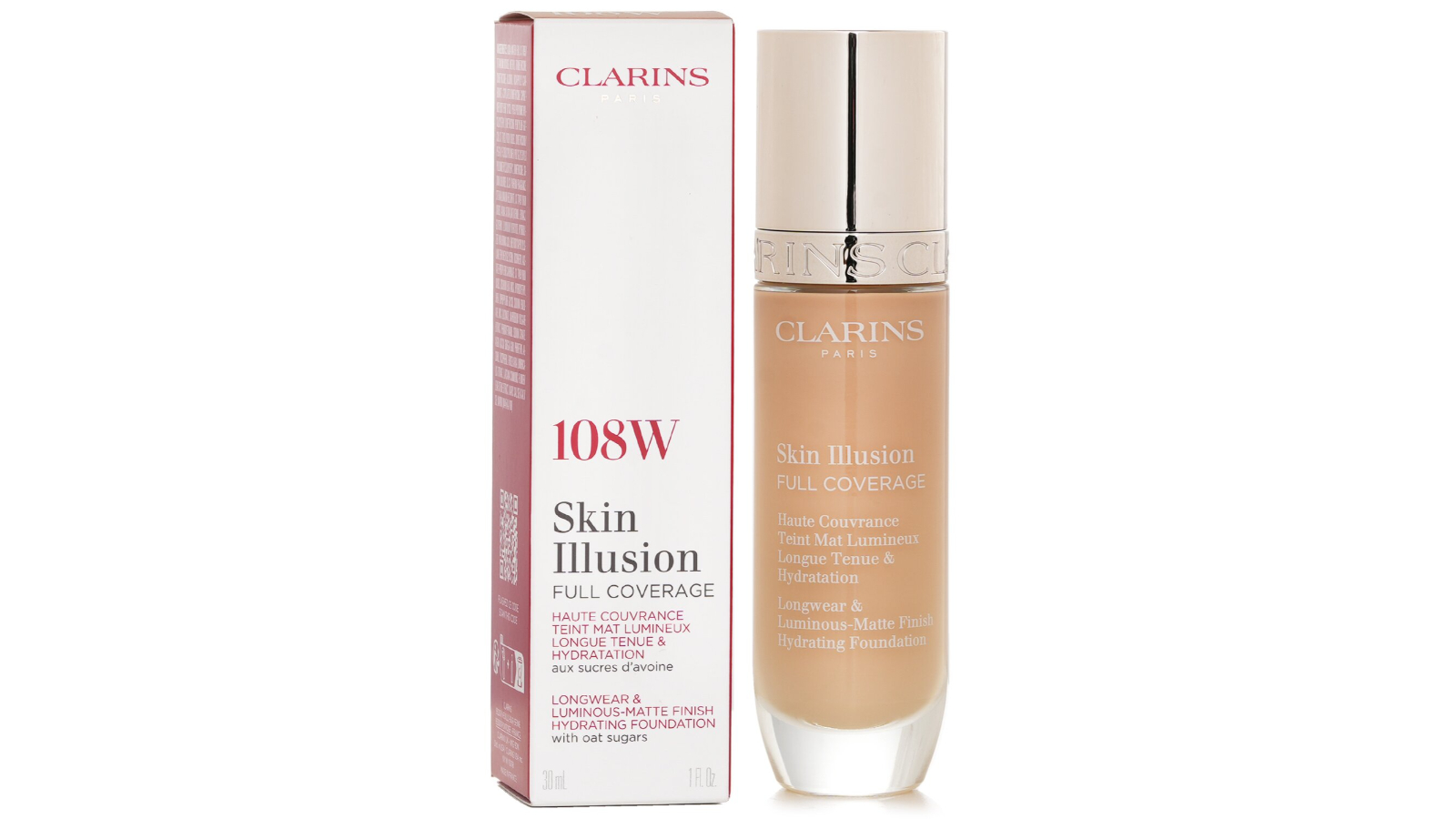 Clarins No. 108W Skin Illusion Full Coverage Foundation - 30ml