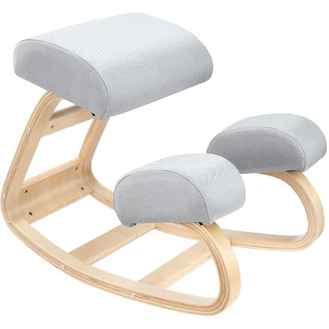Neader Desk Rocking Home Office Computer Knee Support Angled Ergonomic Chair - Light Grey