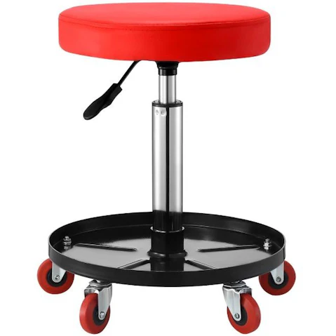 Mechanic Tool Tray Height Adjustable Pneumatic Roller Swivel Work Stool with Wheel