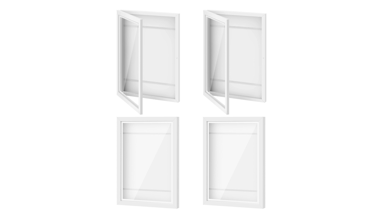 4 Piece Craft Display Kids Art A3 Photo Wooden Frame - White