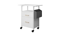 2-Drawer Wood File Cabinet with Open Shelf Vertical Office Storage - White 