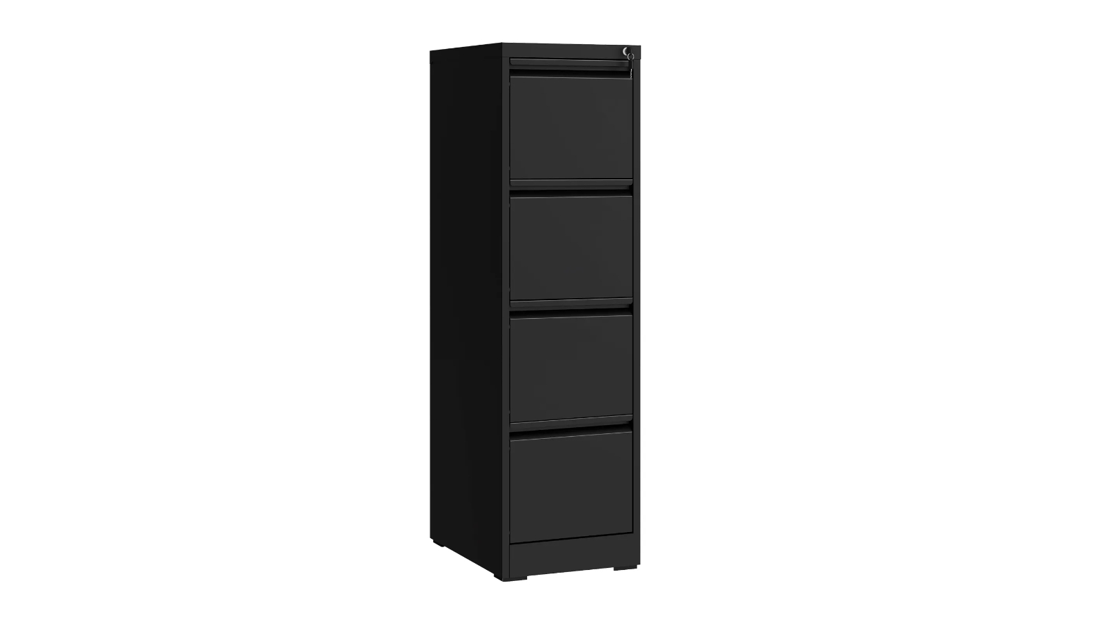 Crazy Sales Black 4-Drawer Steel File Cabinet Lockable Office Storage - 133 x 40 x 50cm