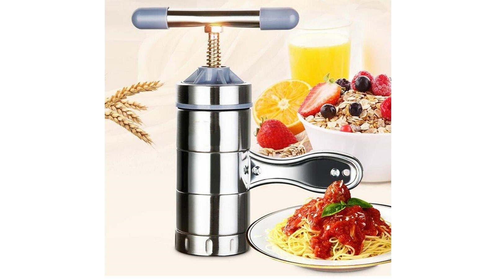 HOD Manual Noodle Maker Pasta Machine With Pressing Moulds Kitchenware 5 Mold Harvey Norman