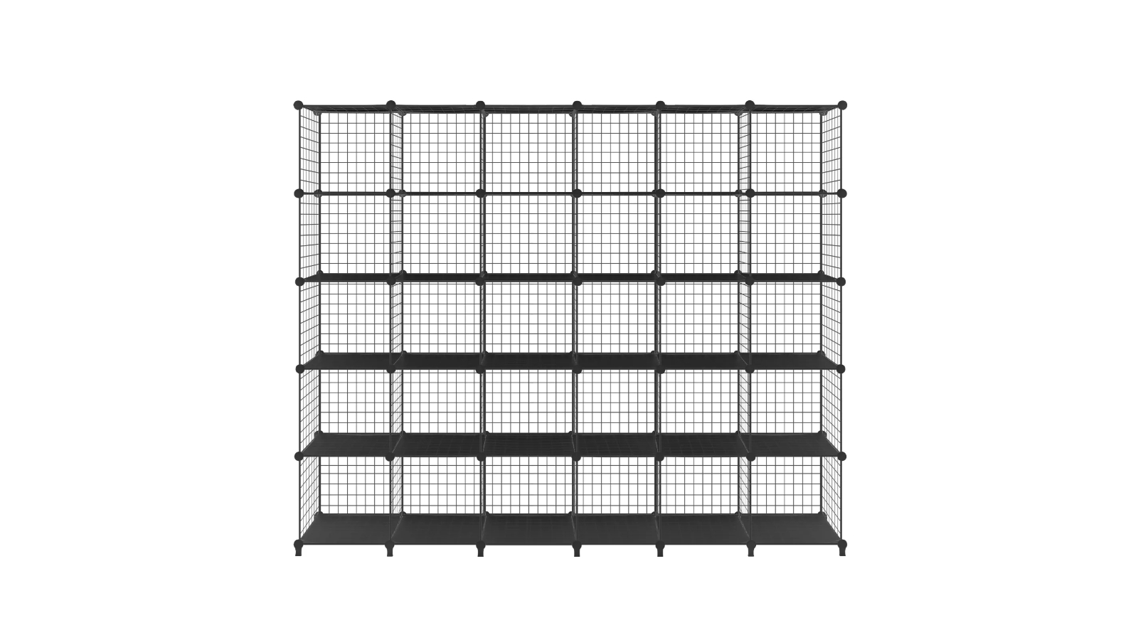 LUXSUITE 30-Cube Modular Wire Storage Rack Grid Organizer - Black ...