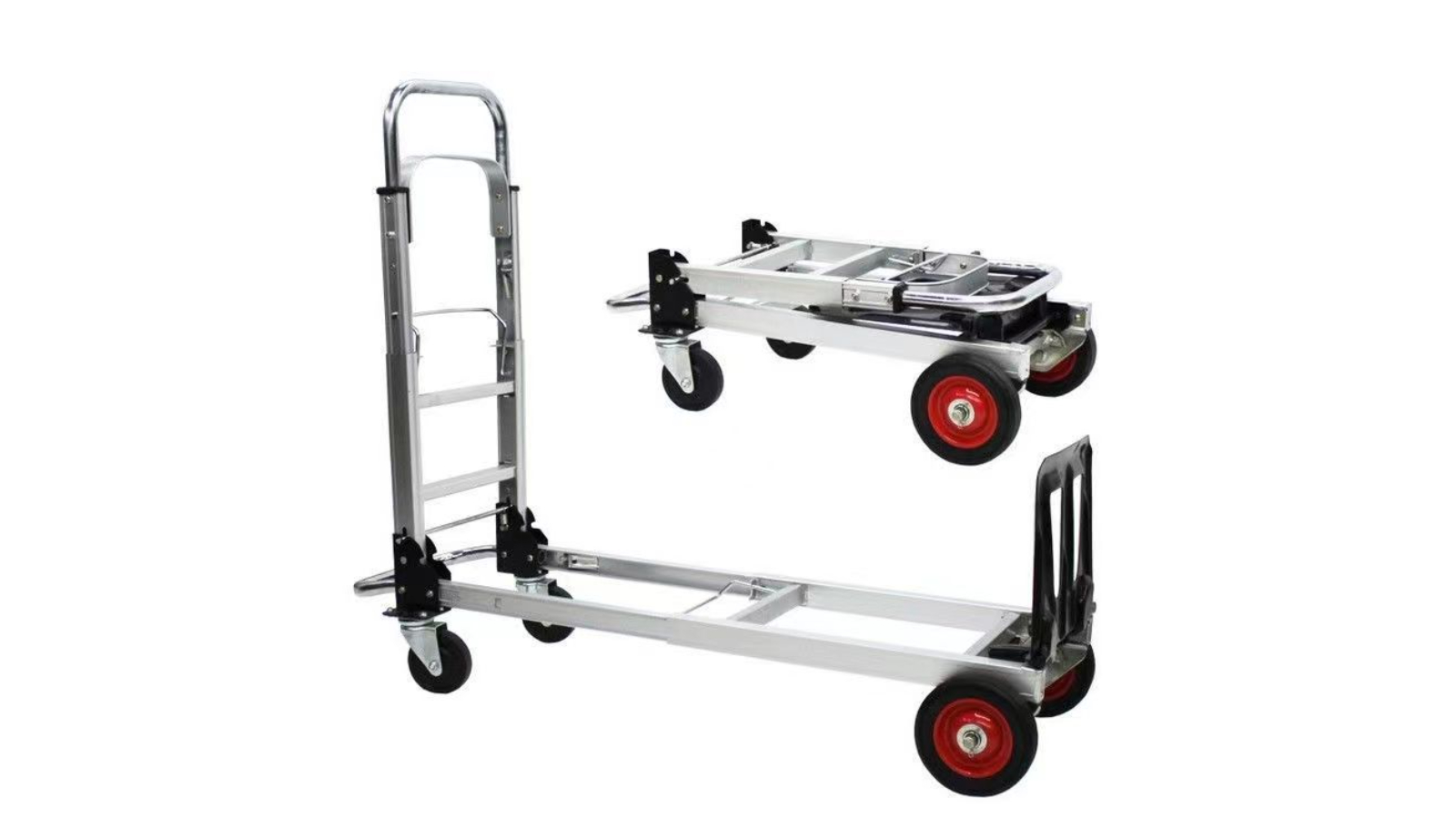 Aluminum Convertible Hand Truck Dolly Cart with Straps and Wheels - 200kg