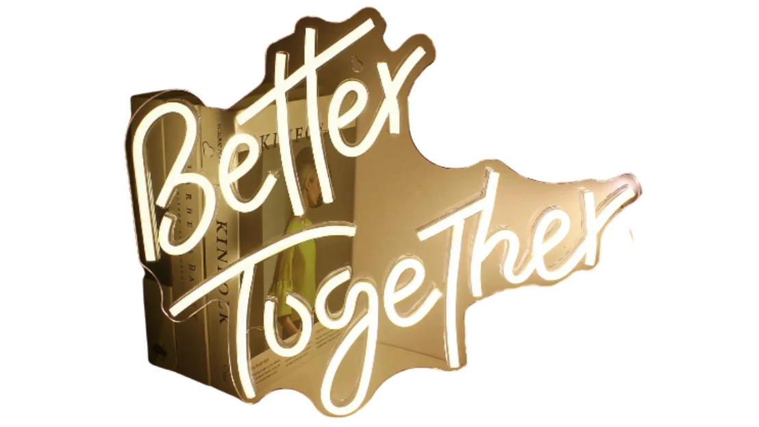 NNEOBA Better Together Warm White LED Neon Sign Light - 42x33.5cm