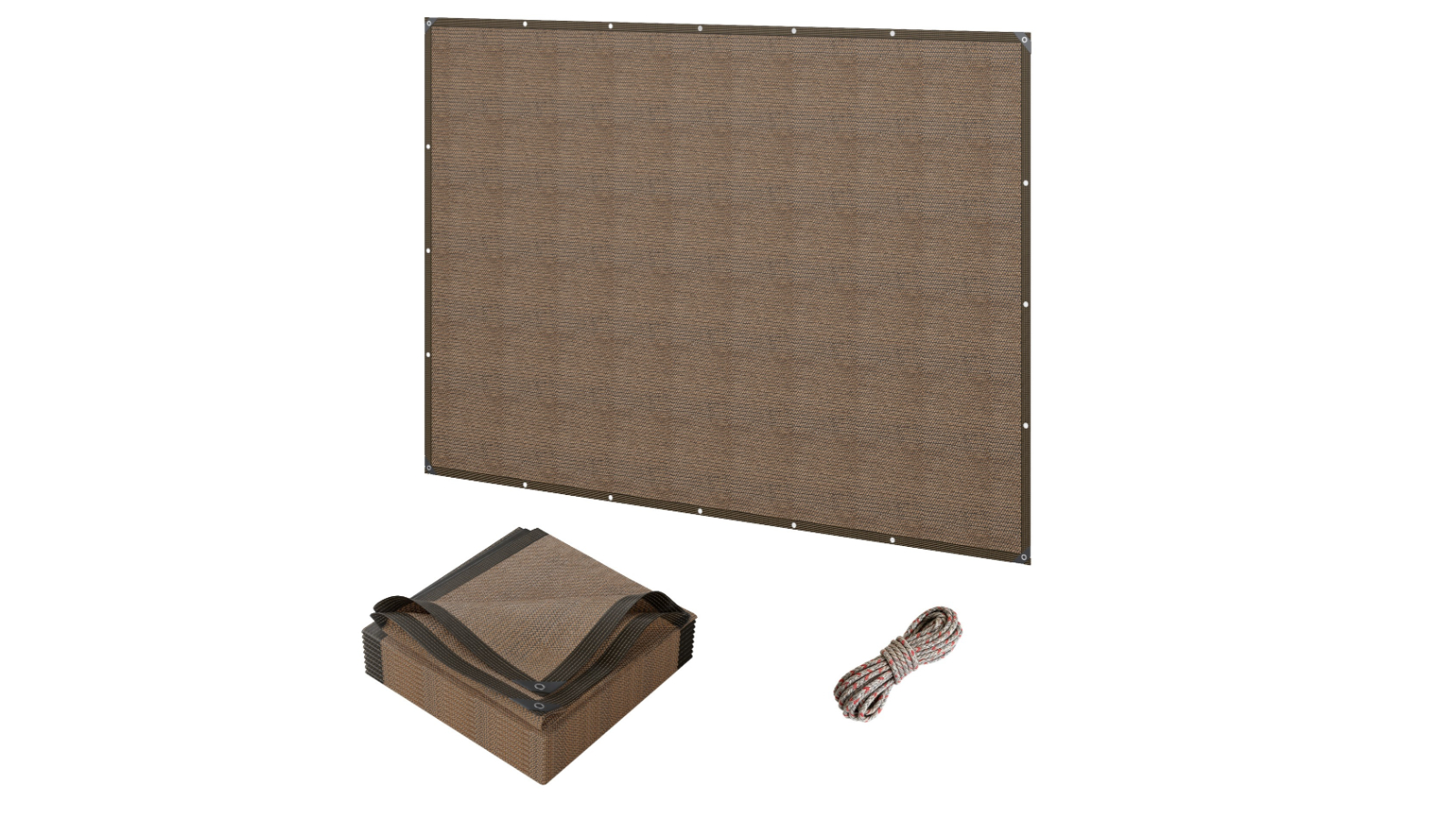 Advwin Mesh Sunshade Cloth Canopy with Grommets - Brown