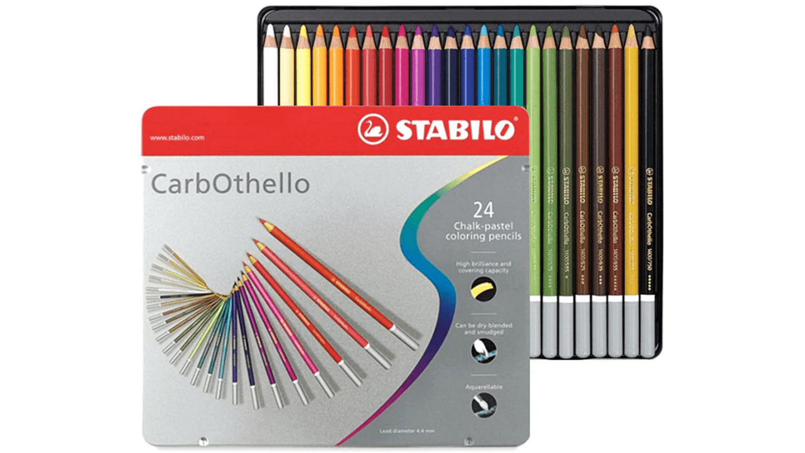 Stabilo Set of 24 CarbOthello Chalk Pastel Colour Pencils