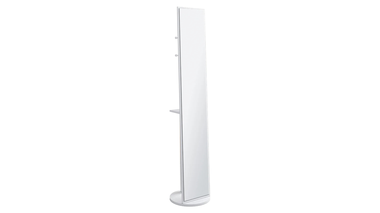 LUXSUITE Full Length Mirror with Sorage Rack - White