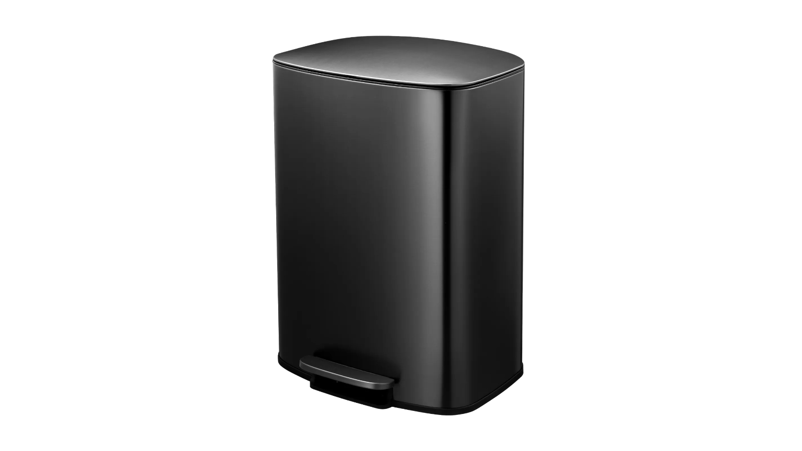 50L Pedal Bin with Soft-Close Lid Kitchen Recycling Trash Can - Black 