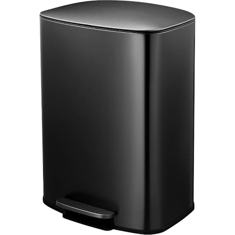 50L Pedal Bin with Soft-Close Lid Kitchen Recycling Trash Can - Black