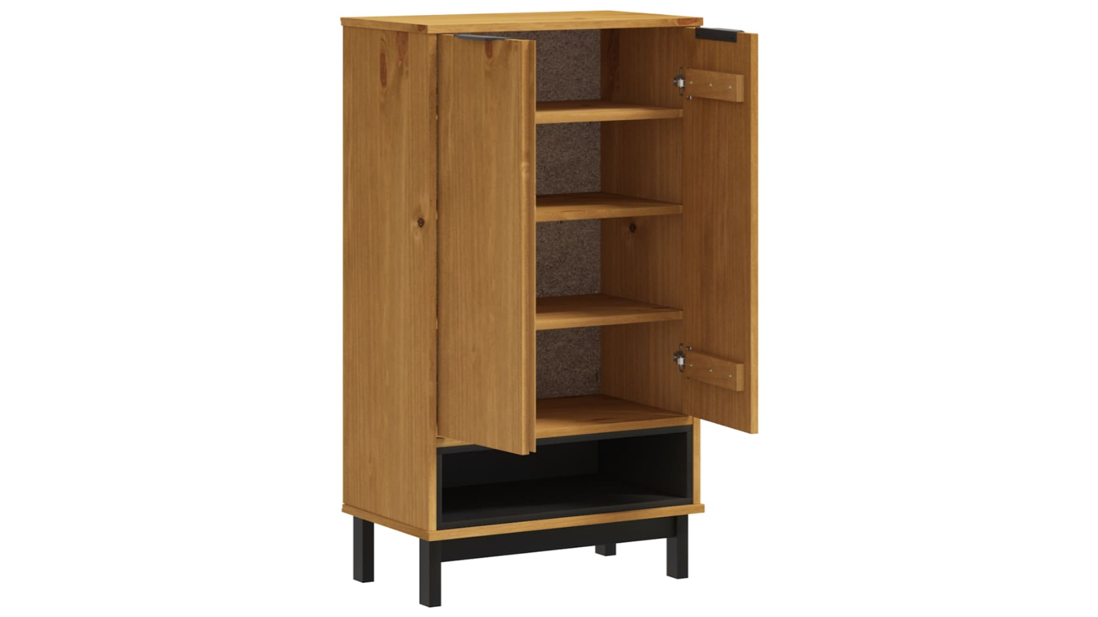 vidaXL Solid Wood Pine 59.5 x 35 x 107cm Shoe Cabinet - Brown