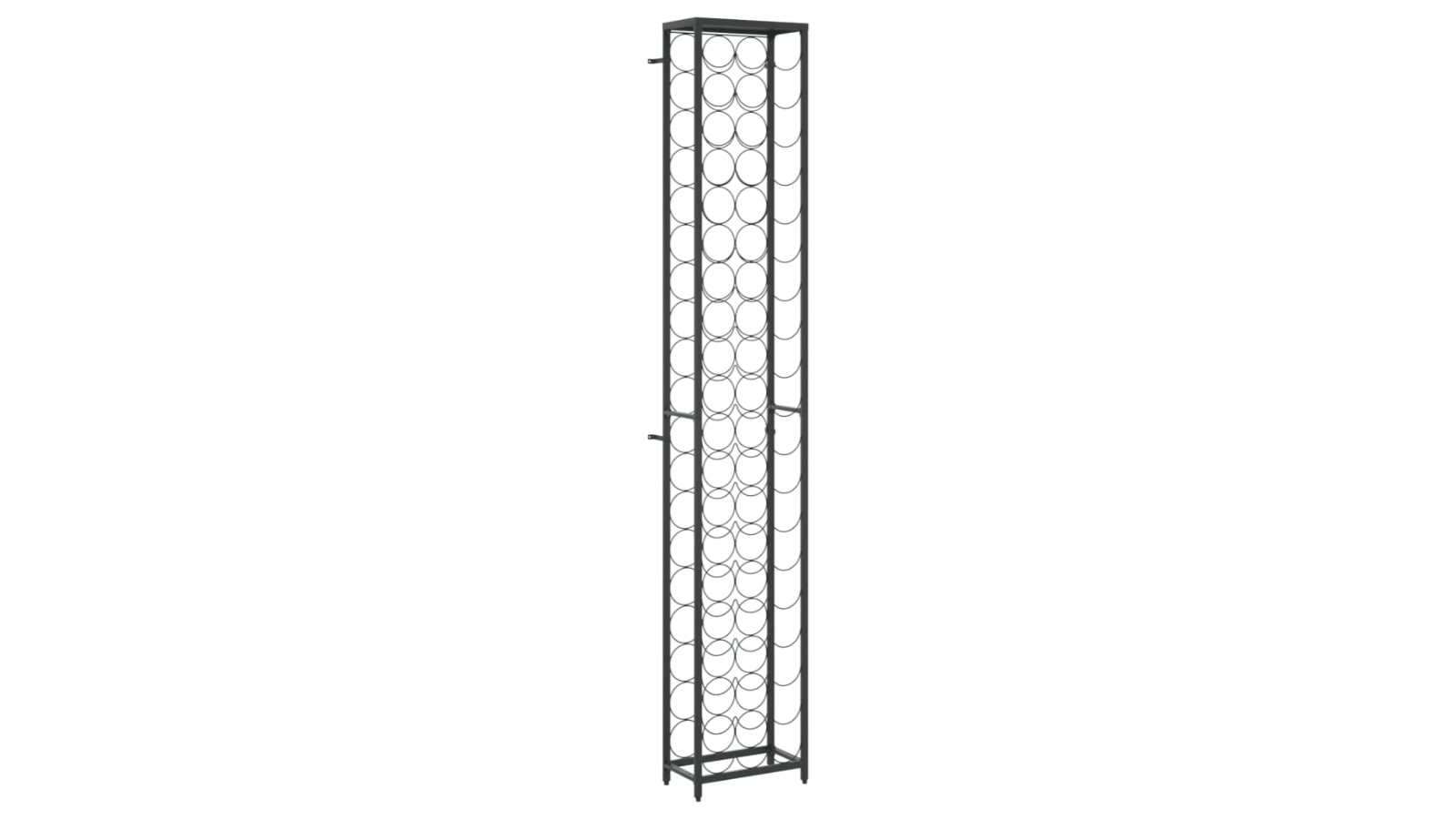 vidaXL 57 Bottles Black Wrought Iron Wine Rack - 34 x 18 x 200cm