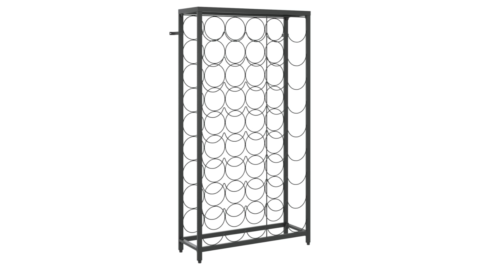vidaXL 45 Bottles Black Wrought Iron Wine Rack - 54 x 18 x 100cm