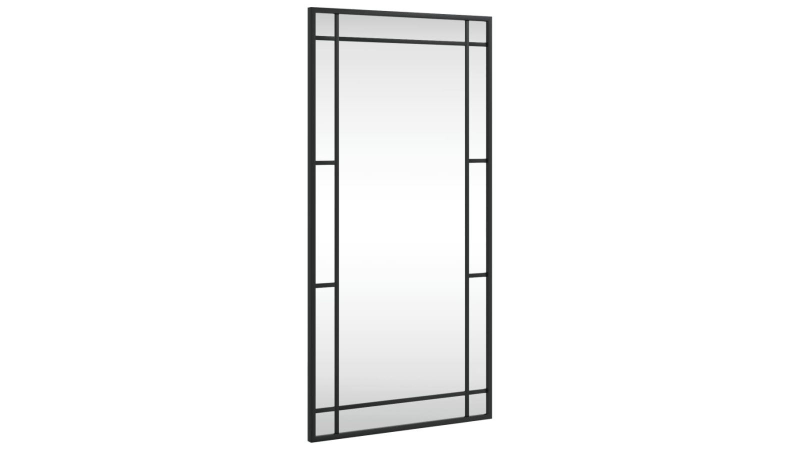 vidaXL 40 x 80cm Rectangle Iron Wall Mirror - Black 