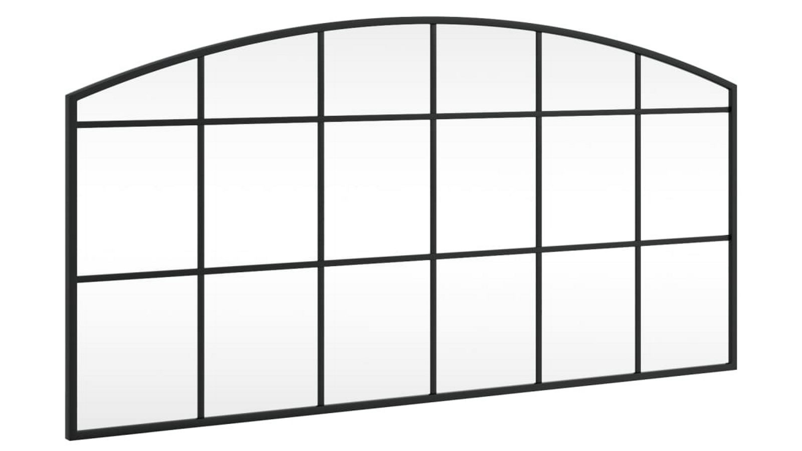 vidaXL 100 x 50cm Arch Iron Wall Mirror - Black 