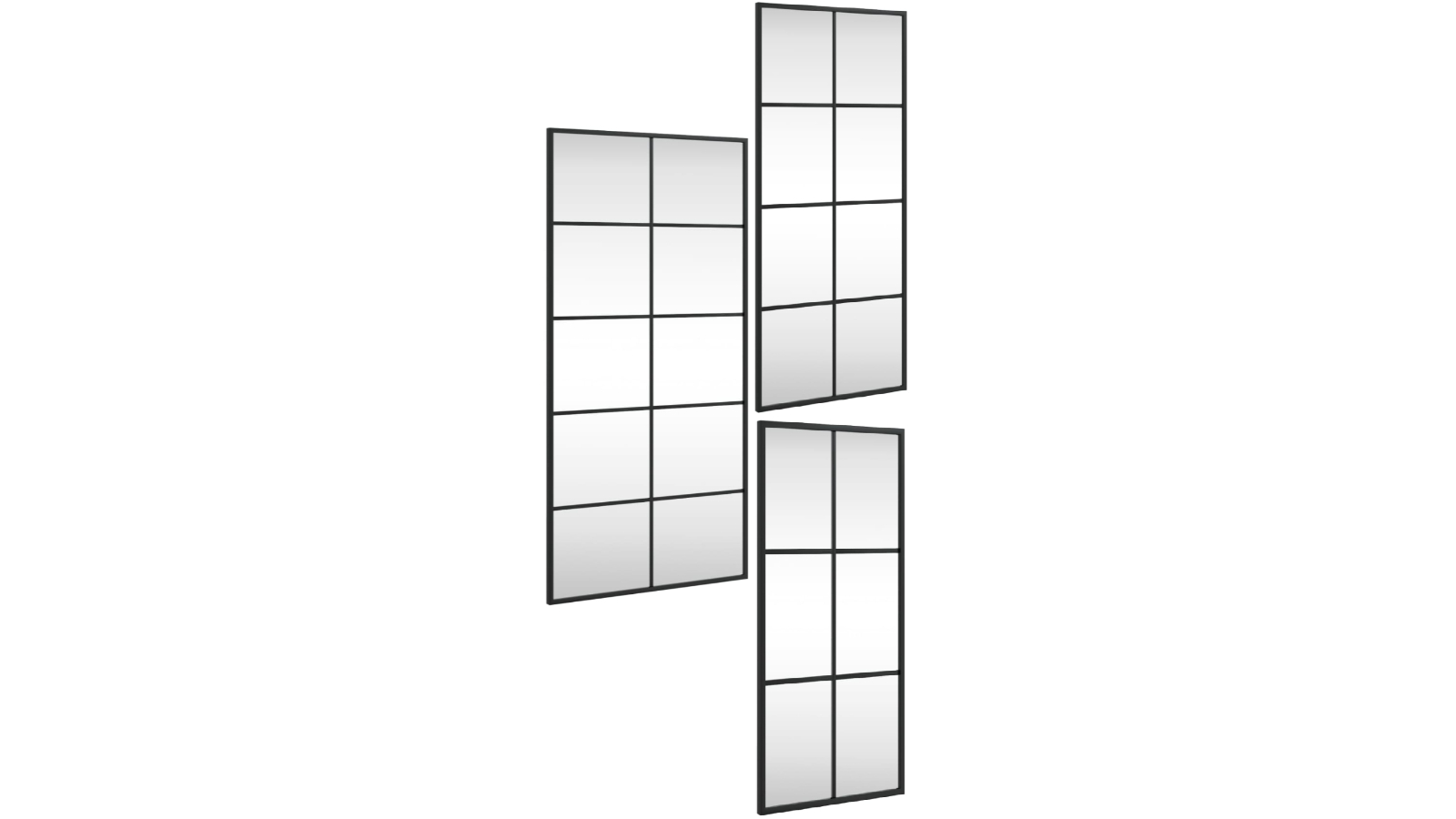 vidaXL Black Rectangle Iron Wall Mirror