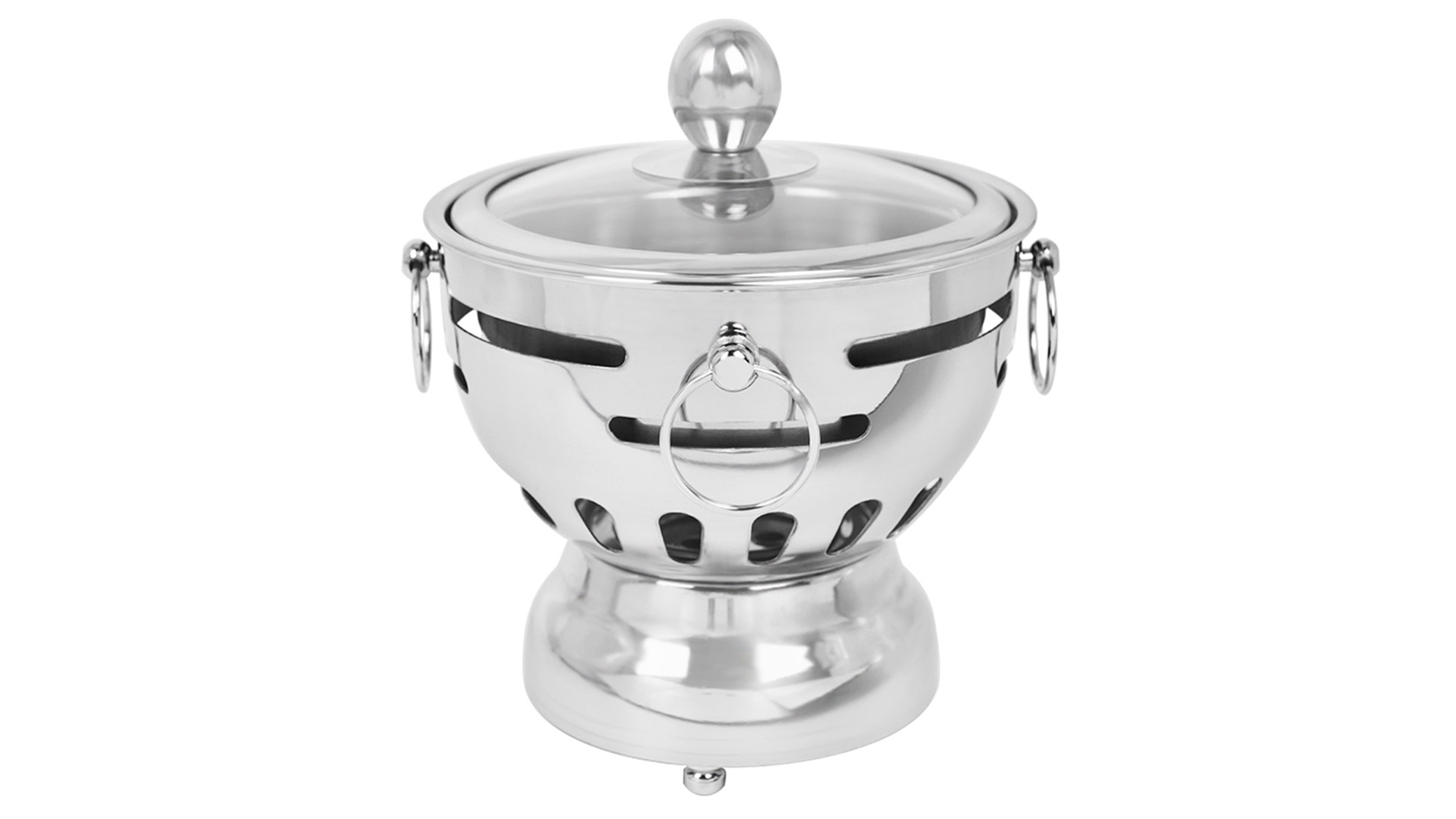 SOGA Stainless Steel Mini Asian Buffet Hot Pot Stove Burner with Glass Lid