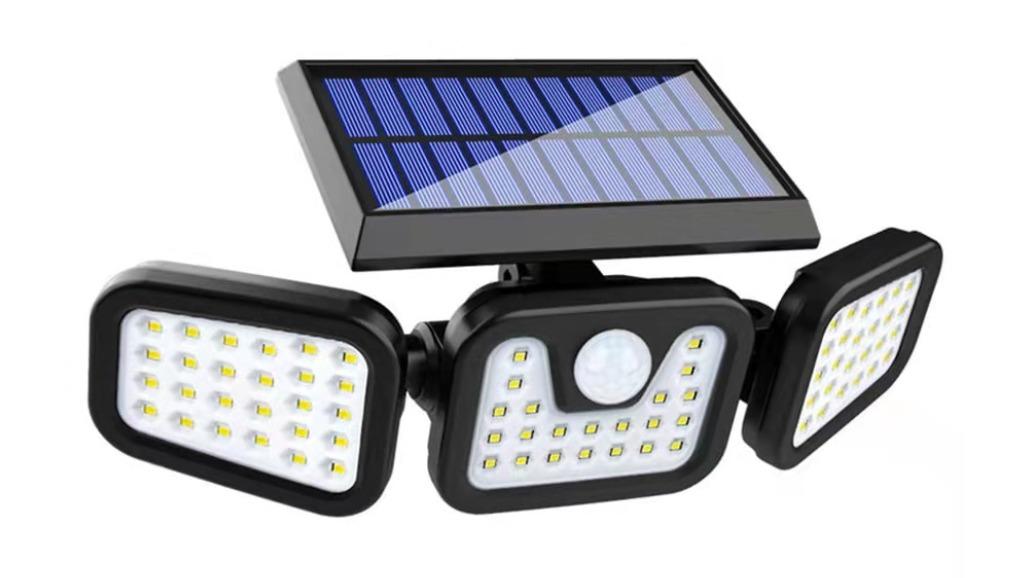 BatteryMate 74 LED 3 Head Garden Solar Light Security Motion Sensor Lamp
