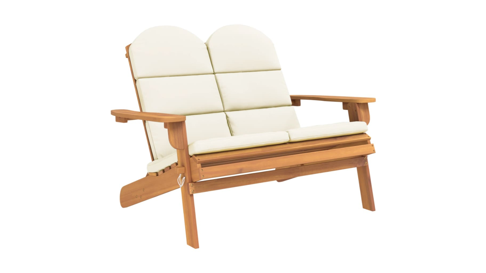 vidaXL 126cm Solid Wood Acacia Adirondack Garden Bench with Cushion