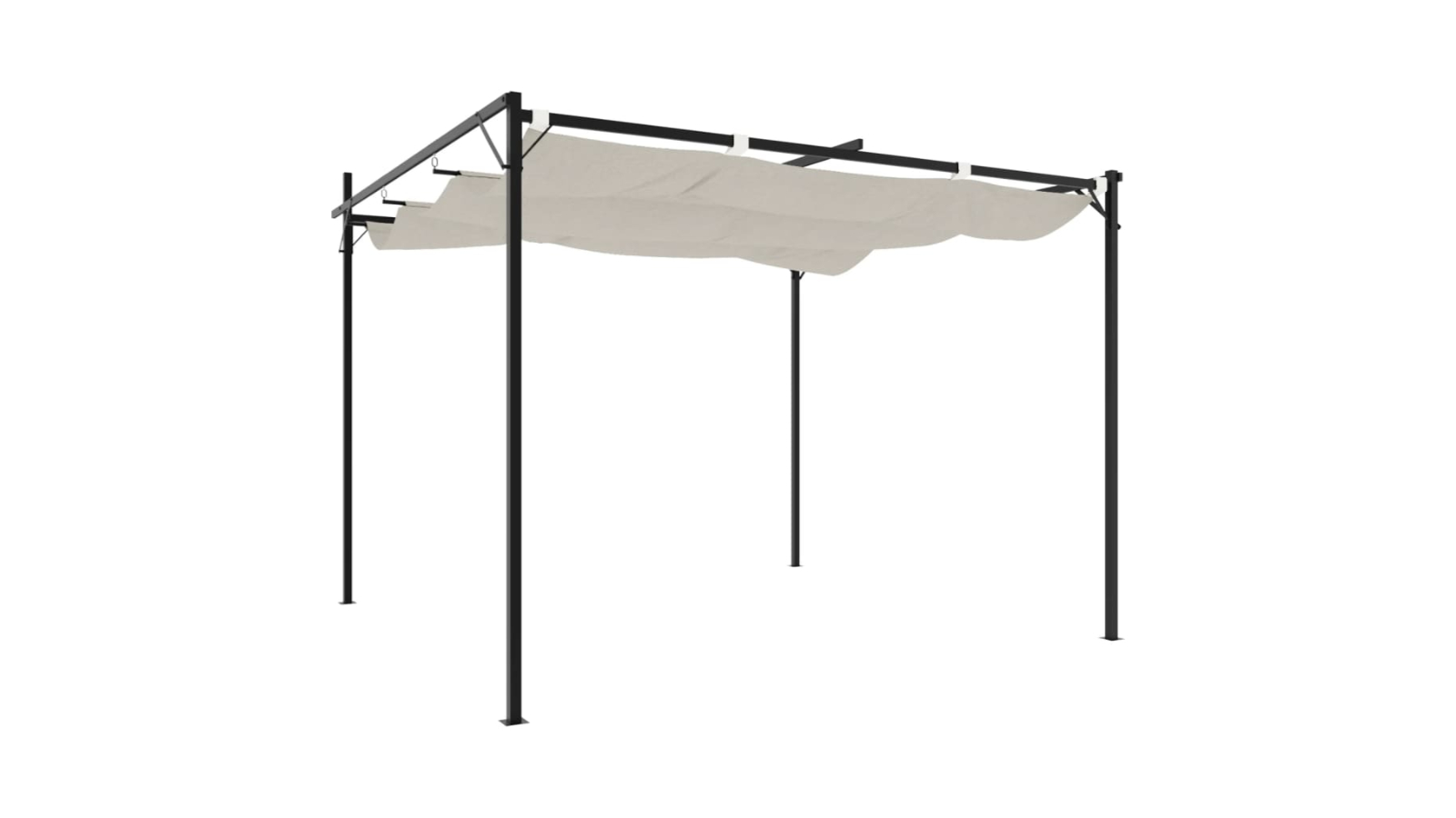 vidaXL 295 x 292 x 230cm Pergola with Retractable Roof - Cream