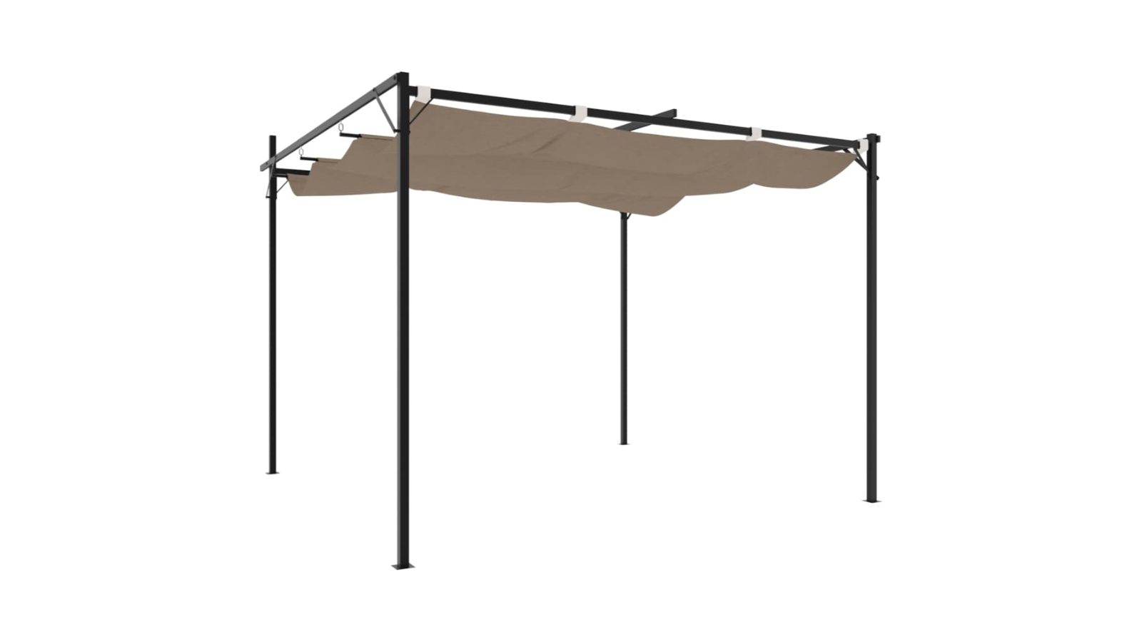 vidaXL 295 x 292 x 230cm Pergola with Retractable Roof - Taupe