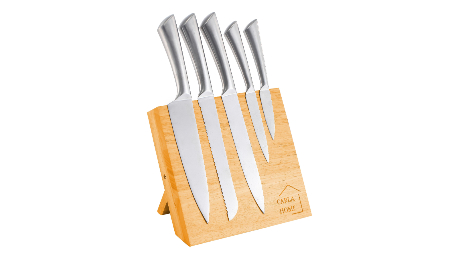 Carla Home Natural Bamboo Magnetic Knife Block Holder with Strong Magnet