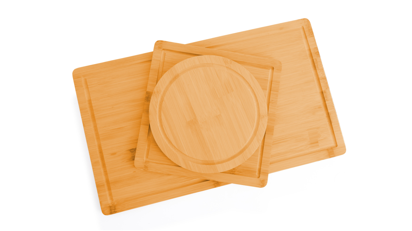Carla Home 3 Piece Bamboo Cutting Board with Juice Groove and Mobile Holder