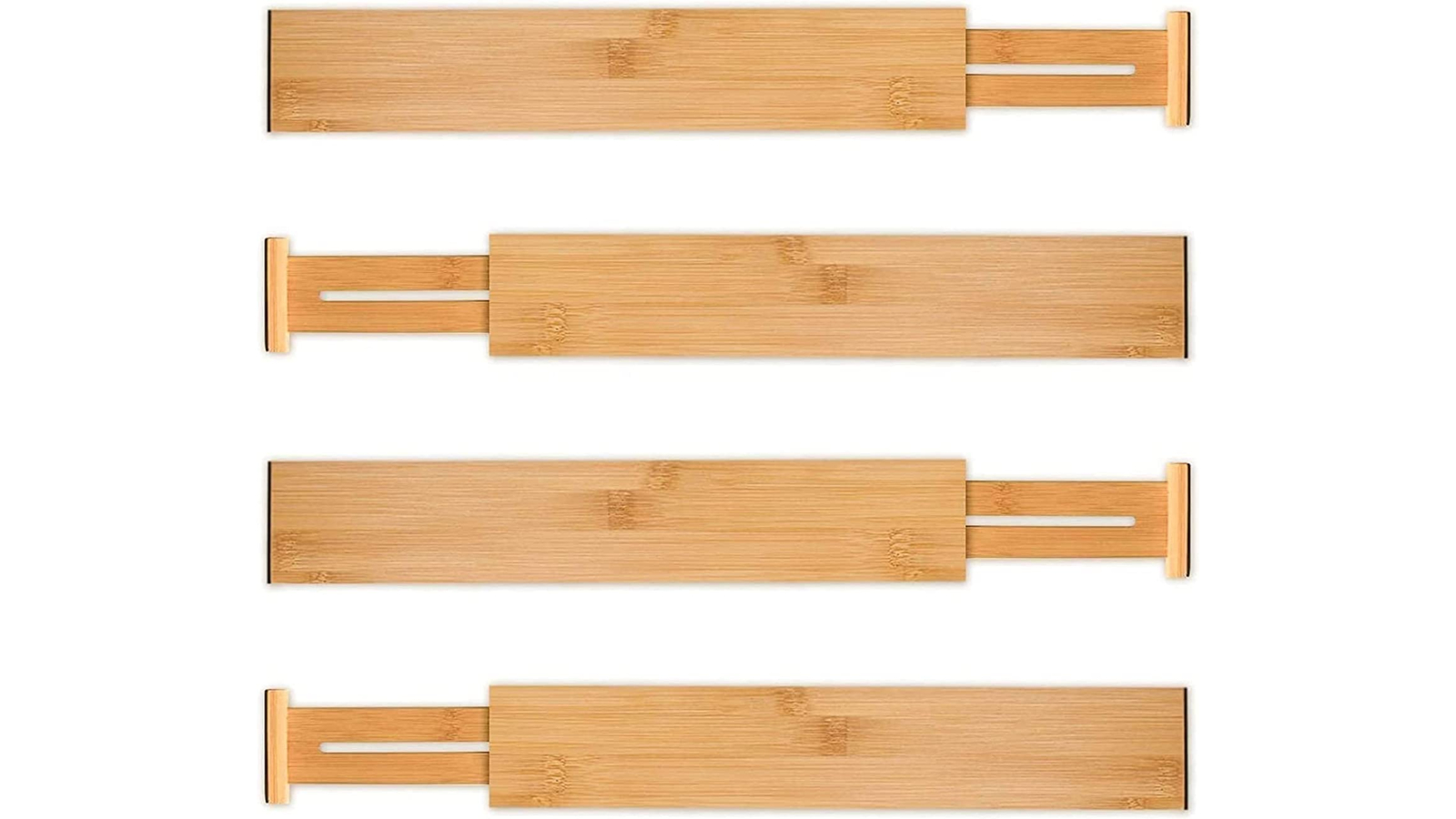 Carla Home Pack of 4 Bamboo Adjustable Kitchen Drawer Divider