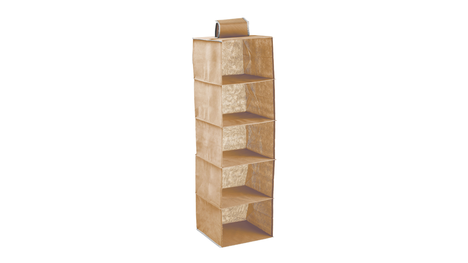 Carla Home 5-Tier Shelf Hanging Closet Organizer and Storage - Beige