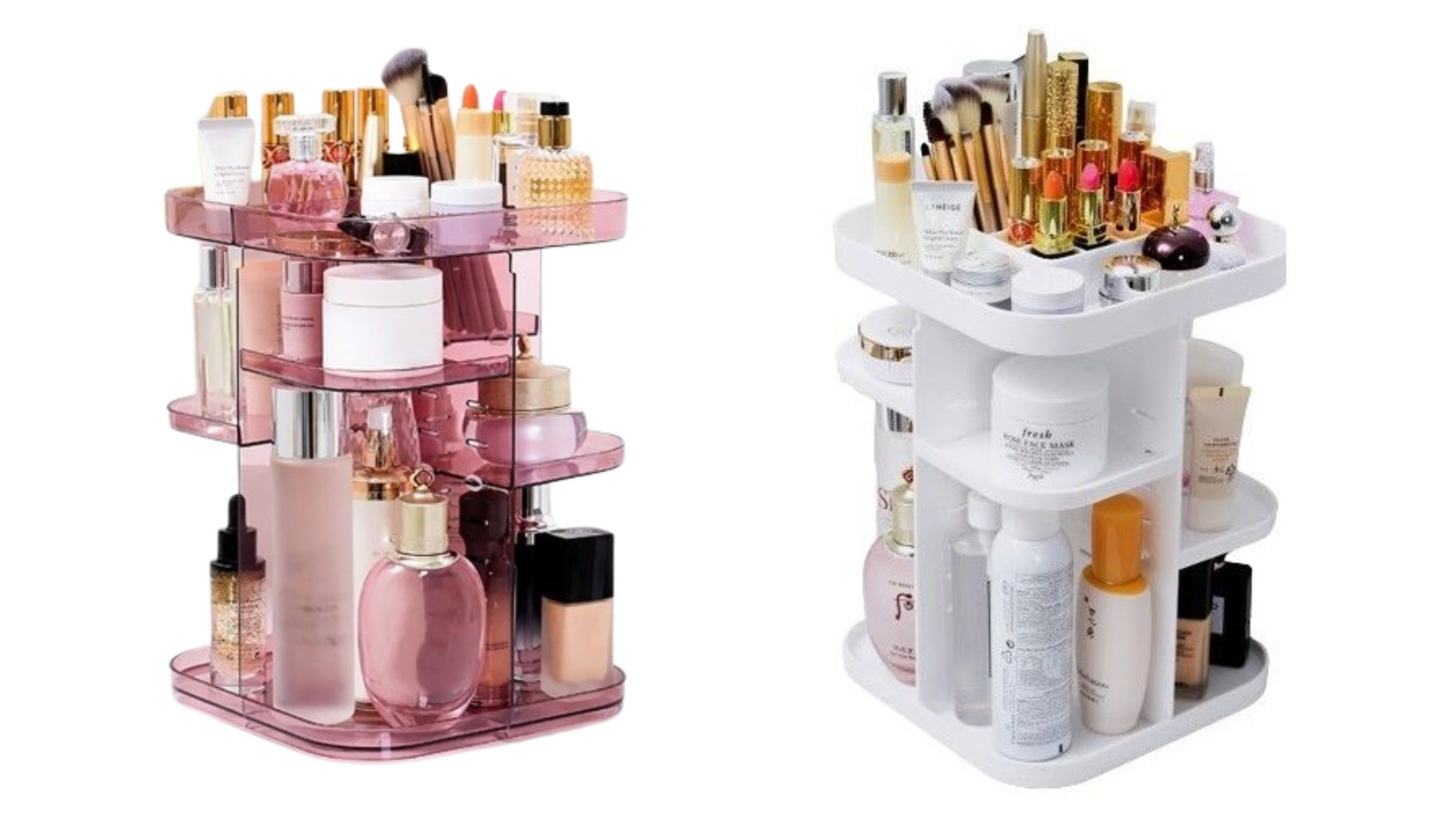 Carla Home Large Capacity 360 Rotating Makeup Organizer