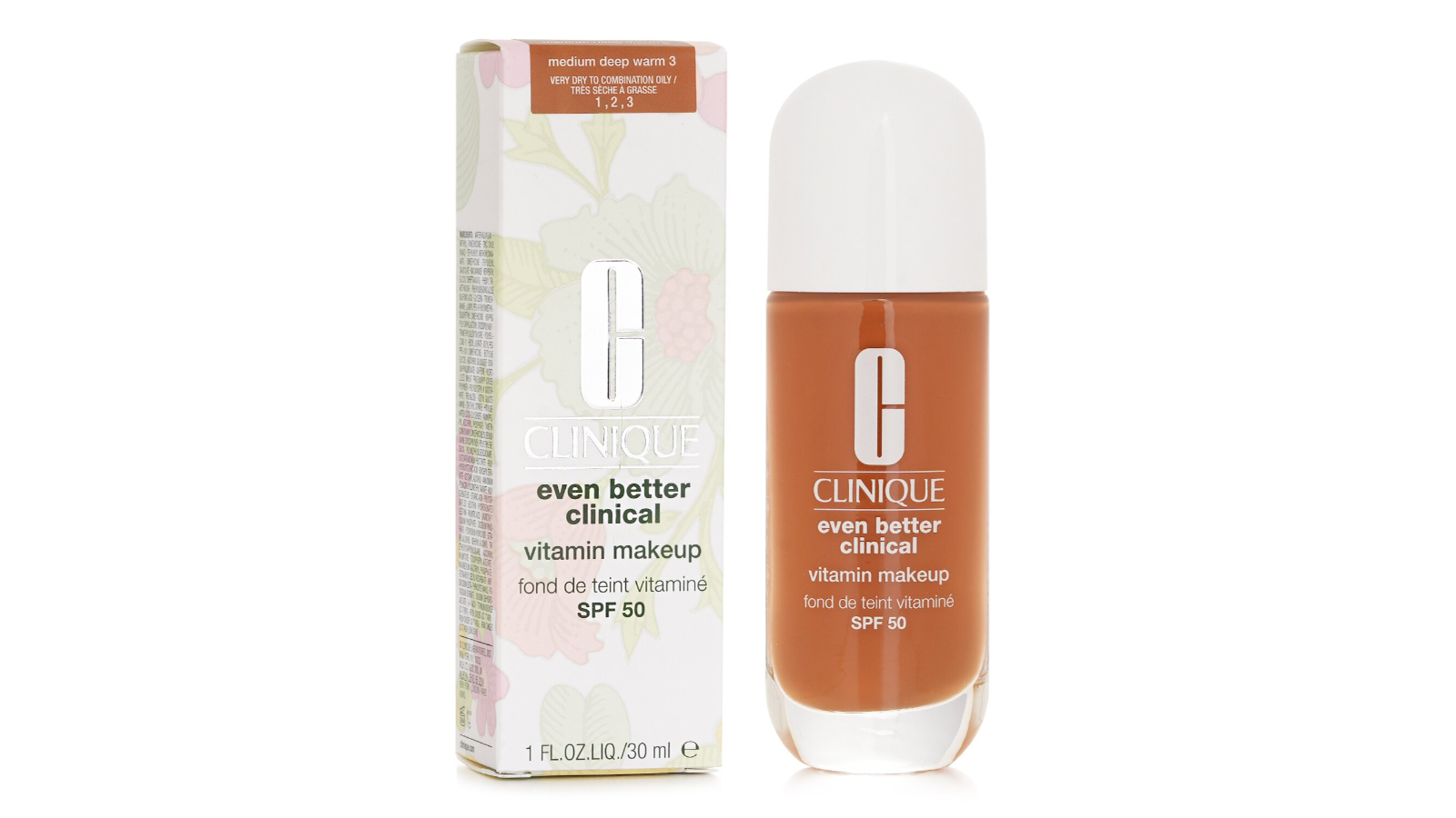 Clinique No. 3 Medium Deep Warm SPF50 Even Better Clinical Vitamin Makeup Foundation - 30ml