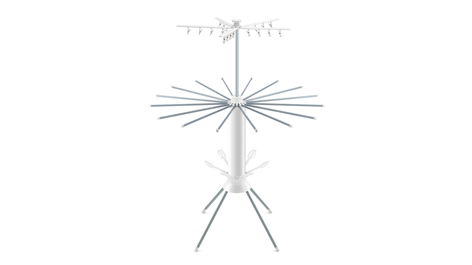 3-Tier Rod Rail Clip Portable Clothes Drying Rack with Wheels | Harvey ...