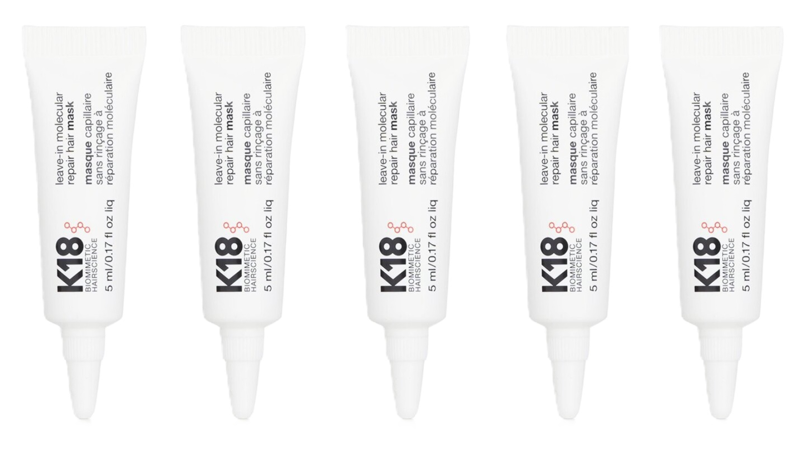 K18 5 Piece Leave-In Molecular Repair Hair Mask Super Saver Pack - 5ml/0.17oz