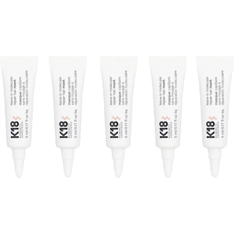 K18 5 Piece Leave-In Molecular Repair Hair Mask Super Saver Pack - 5ml/0.17oz