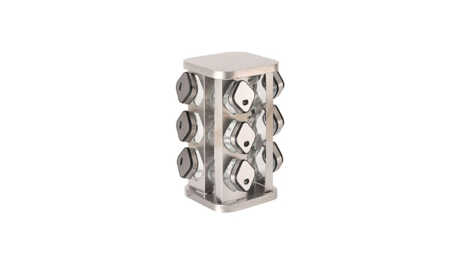 Carla Home Rotating Spice Rack Organizer with 20-Glass Jar for Kitchen Countertop