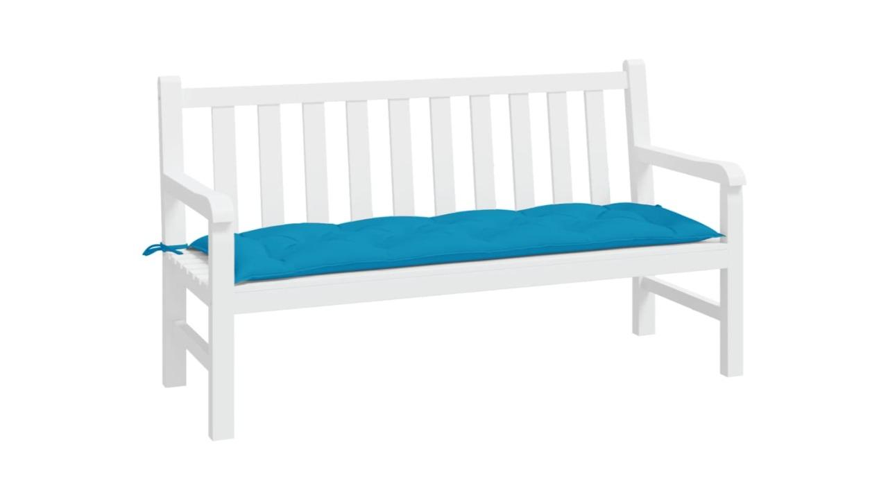 vidaXL Light Blue Oxford Fabric Garden Bench Cushion 150 x 50 x 7cm Harvey Norman