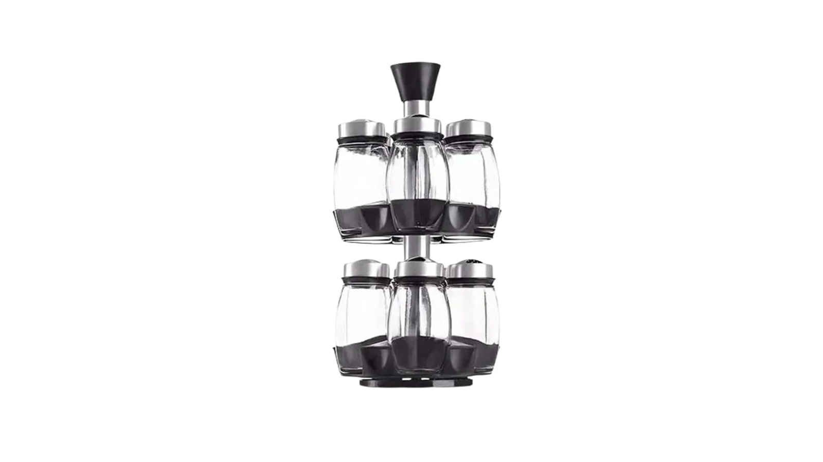 Carla Home Rotating Spice Rack Organizer with 16-Glass Jar for Kitchen Seasoning
