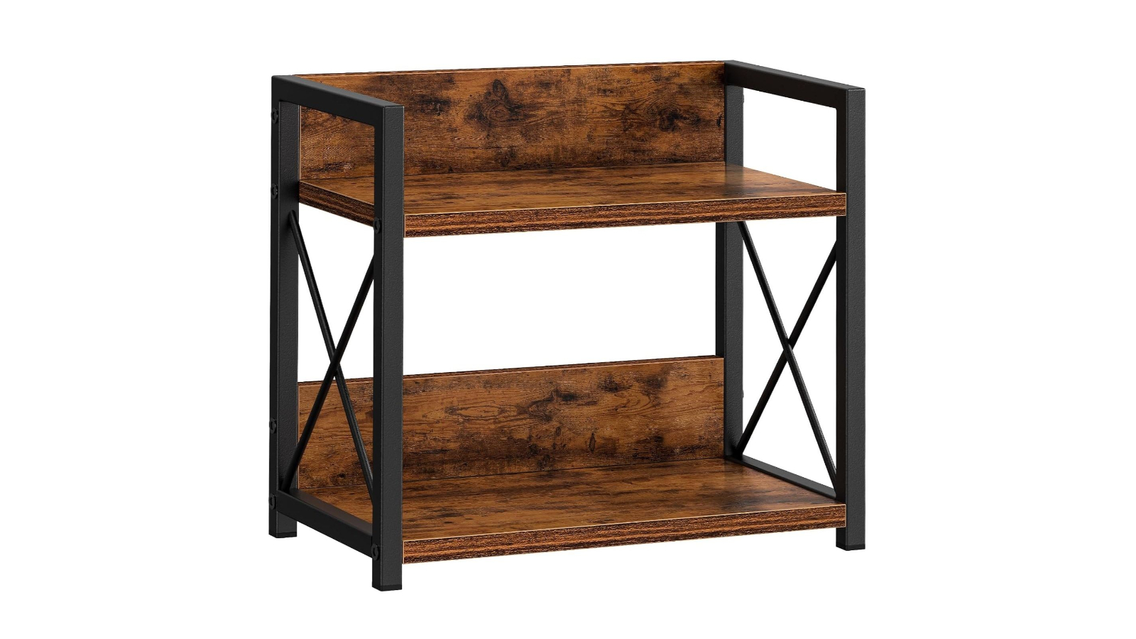 Carla Home 2-Tier Rustic Wood Countertop Shelf Organizer 