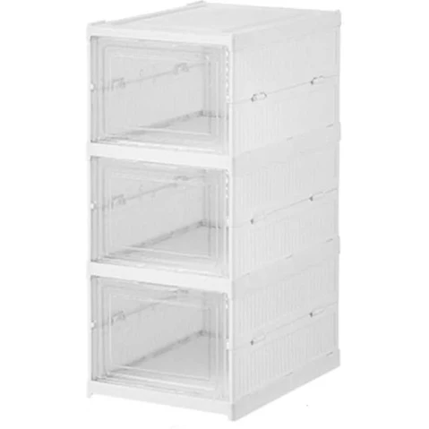 Carla Home 3-Tier Stackable Shoe Organizer with Clear Door for Closet