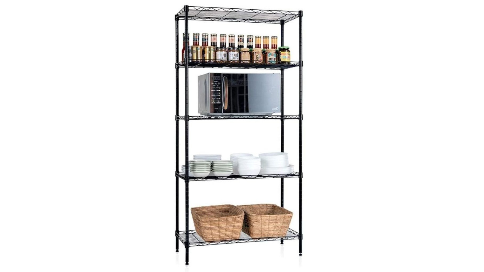 Carla Home 5-Tier Adjustable Metal Storage Shelve for Kitchen - 60 x 40 x 145cm
