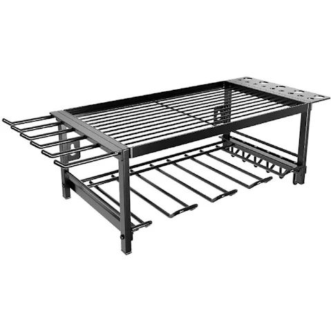 Carla Home 2-Tier Power Tool Rack Organizer with Drill Holder and Wrench Hook