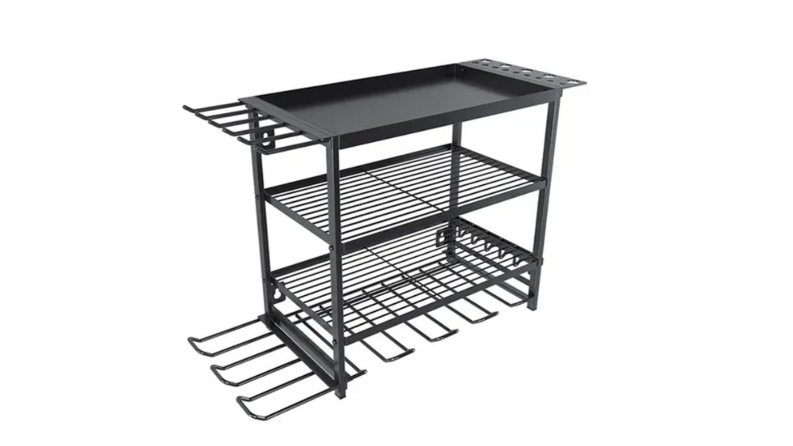 Carla Home 4-Tier Power Tool Rack Organizer with Drill Holder and Wrench Hook