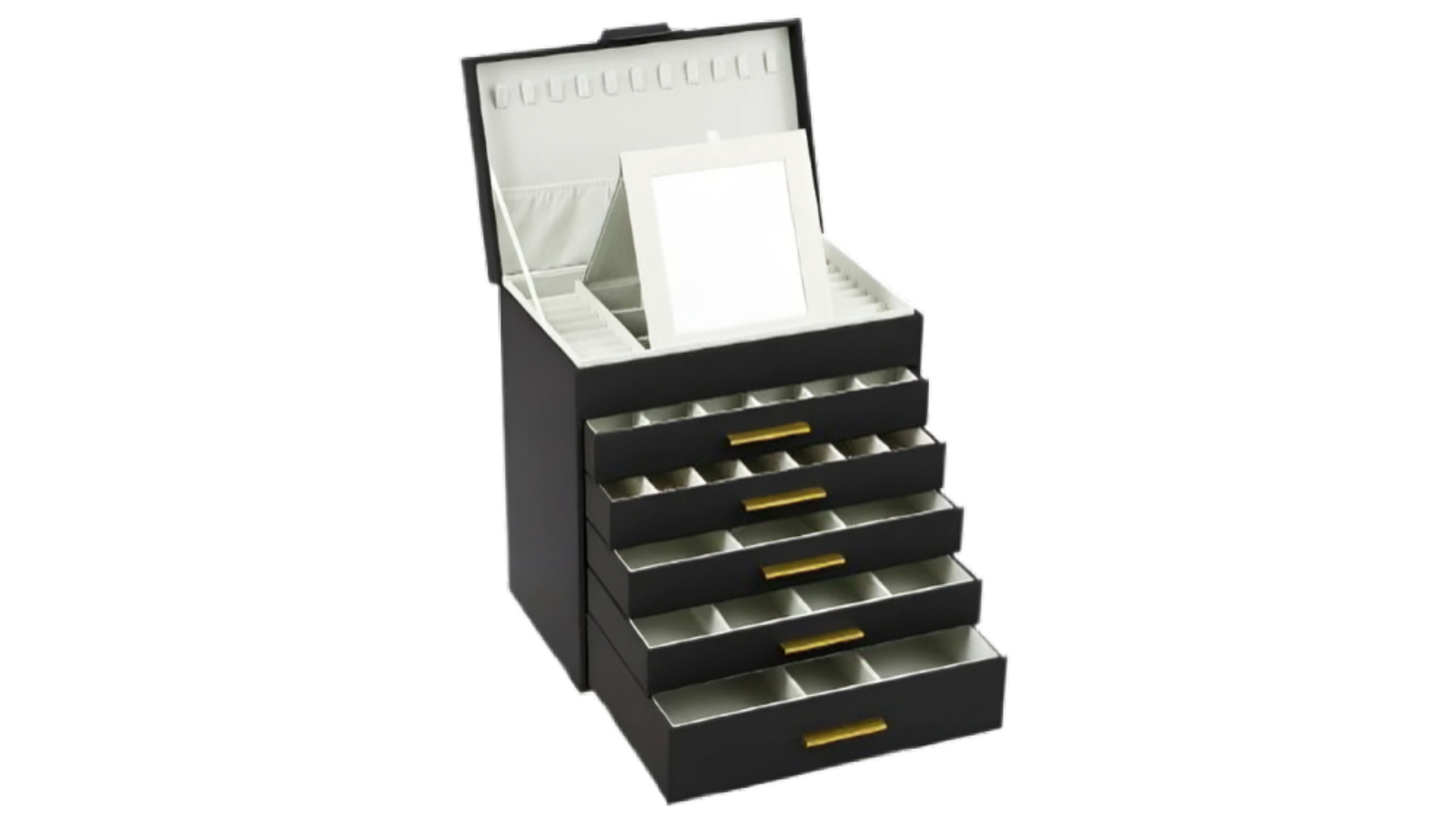Carla Home 6-Layer Large Jewelry Organizer Box for Women - Black