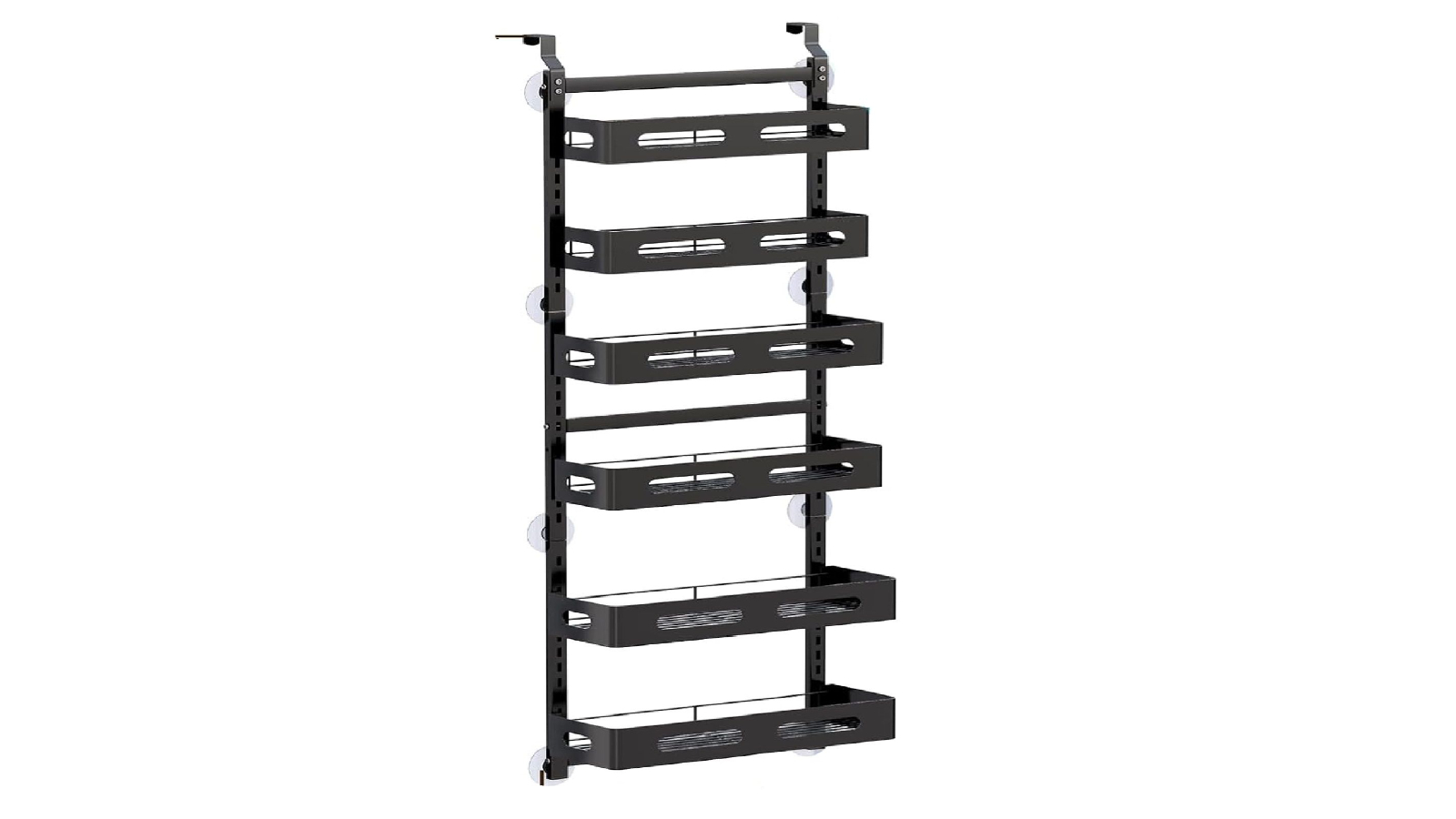 Carla Home 6-Tier Over the Door Organizer with Adjustable Metal Storage Rack and Hanging Basket
