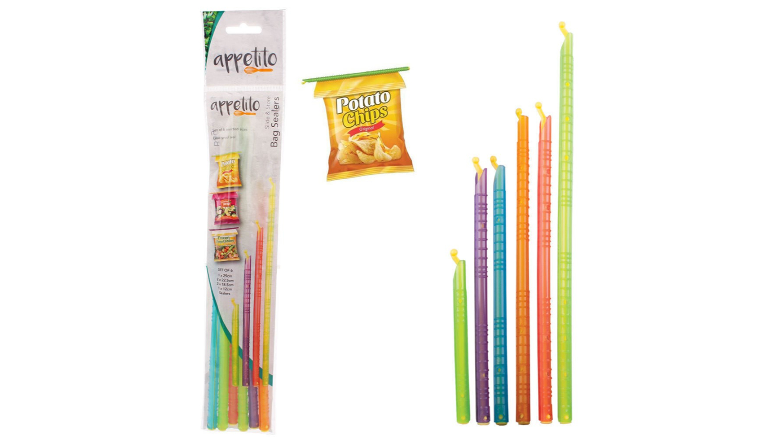 Appetito 12 Piece Slide and Store Assorted Bag Seal