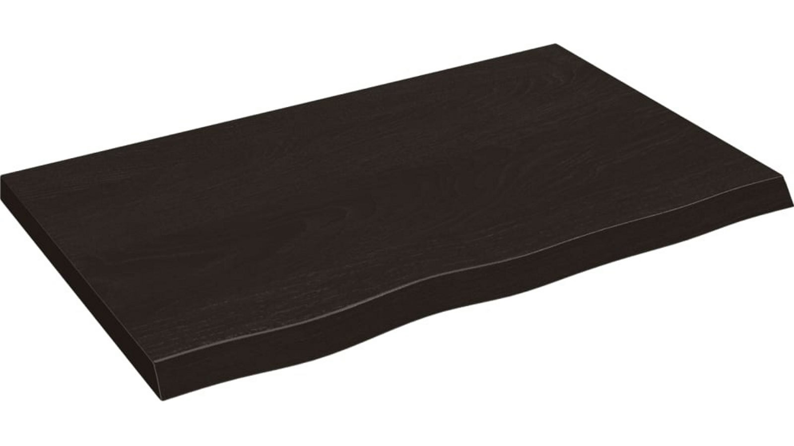 vidaXL 80 x 50 x 2-4cm Treated Solid Wood Oak Wall Shelf - Dark Brown